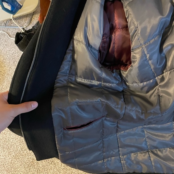 Men's Black Wool Coat - Picture 4 of 5